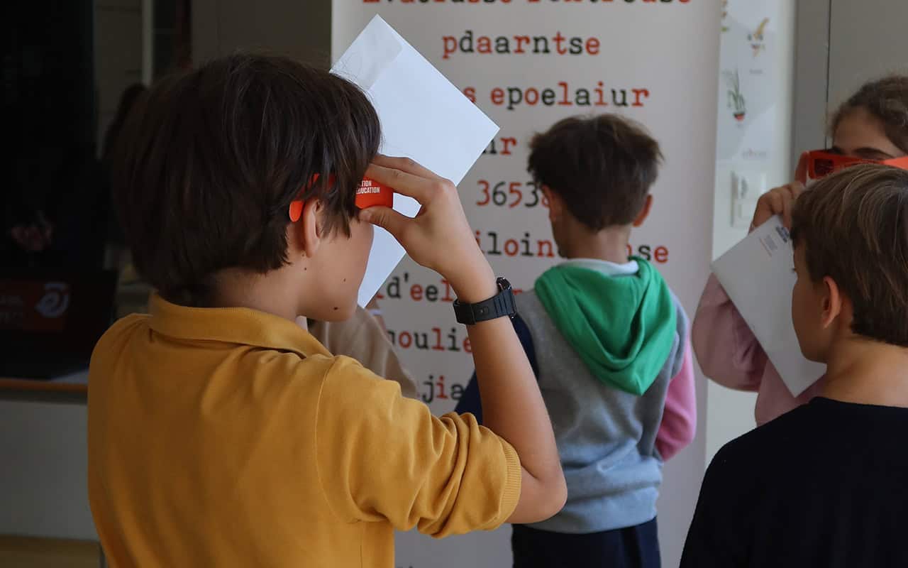 Atelier de sensibilisation mené par Action Education Suisse à l'Ecole Moser, 2025. © AE Suisse