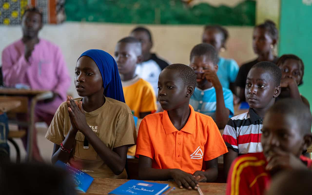 International Education Day, a class of pupils in Saint-Louis, Senegal